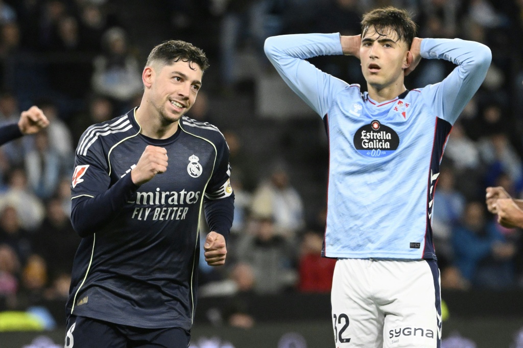 Valverde scoort laat en geeft Real Madrid overwinning op Celta Vigo