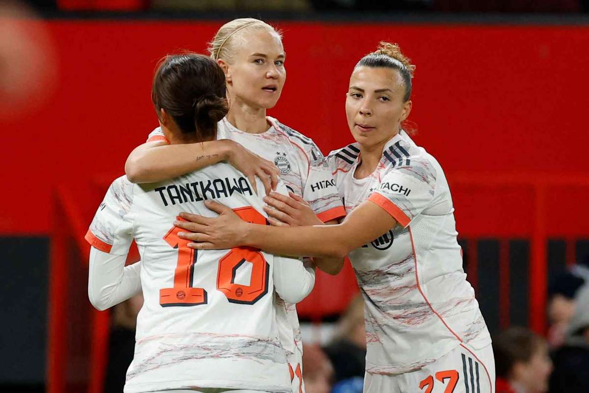 Liga dos Campeões Feminina: Bayern vence Manchester United e encaminha-se para a meia-final (2-3)