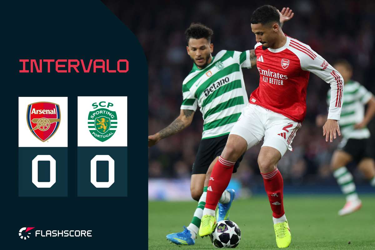 Ao Vivo: No intervalo em Londres a principal chance pertenceu ao Sporting