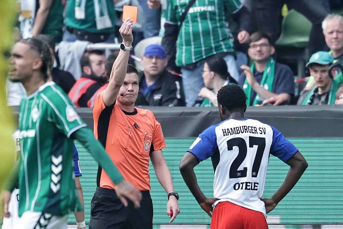 Rote Karte im Nordduell: HSV-Angreifer Otele erhält Sperre