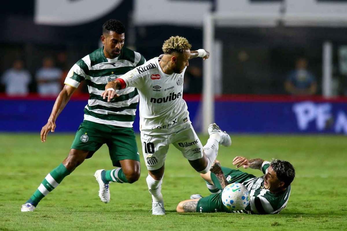 Neymar participa do quarto jogo consecutivo mas Santos termina empatado com Coritiba na Copa do Brasil