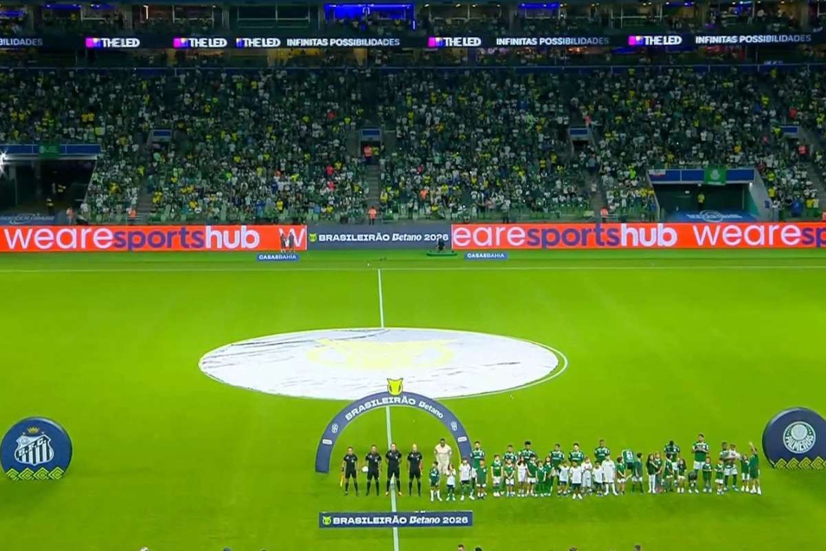 Palmeiras isolado no relvado? Santos chega atrasado e jogo acaba com momento curioso