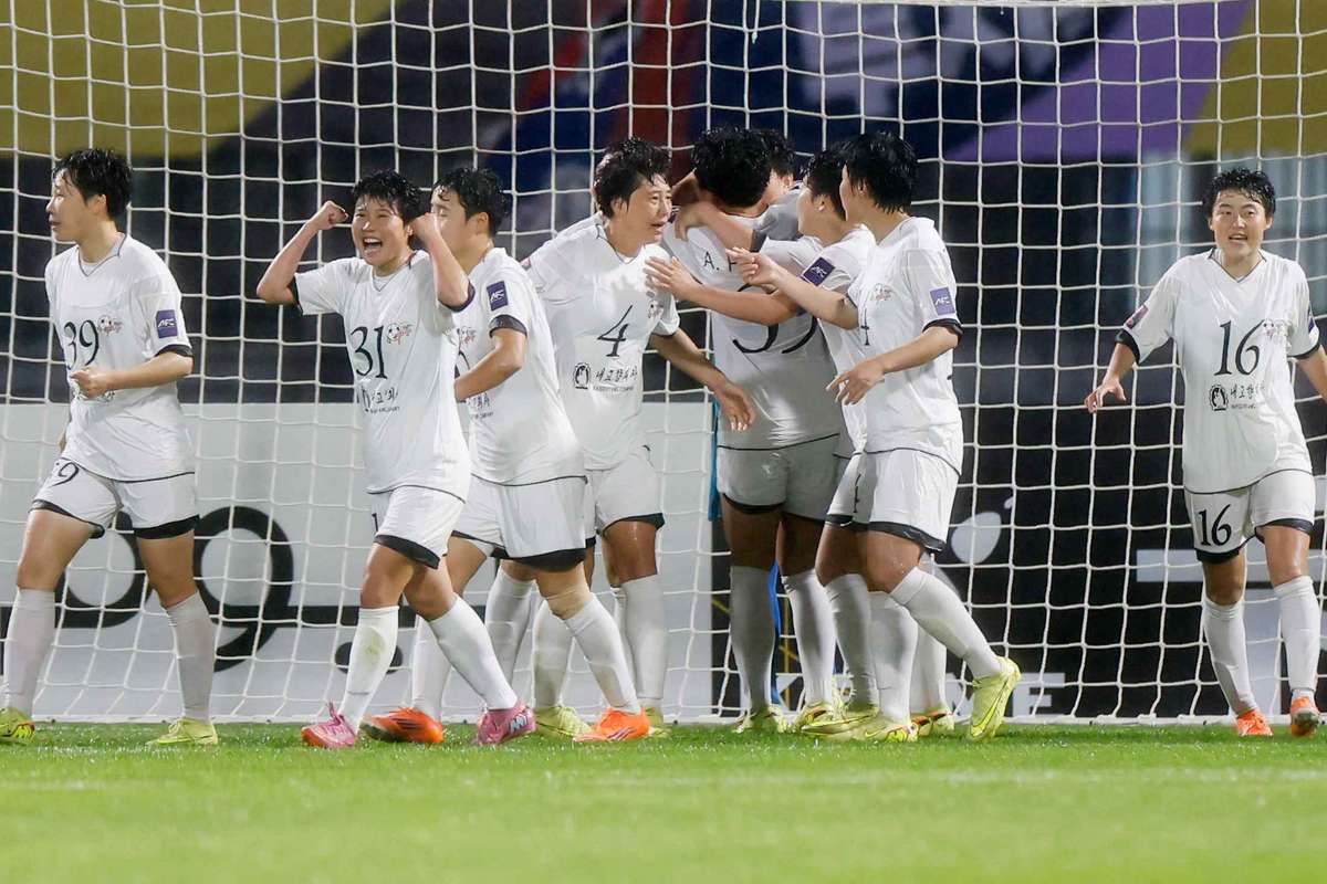 Les joueuses de Coree du Nord du club Naegohyang rejoignent la finale apres leur succes en Coree du Sud