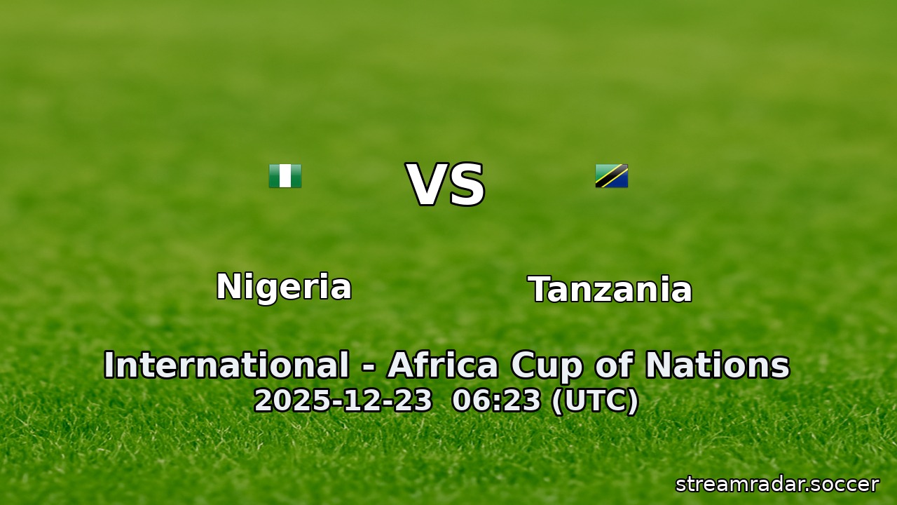 Nigeria vs Tanzania
