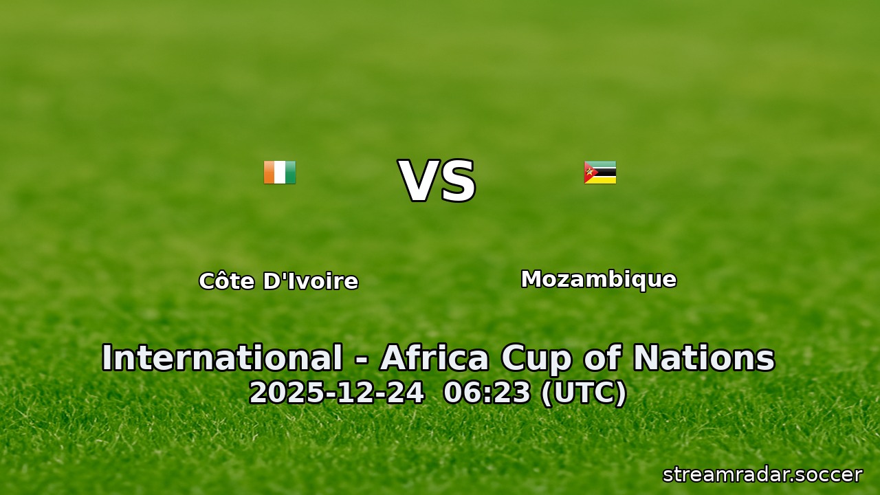 Côte D'Ivoire vs Mozambique