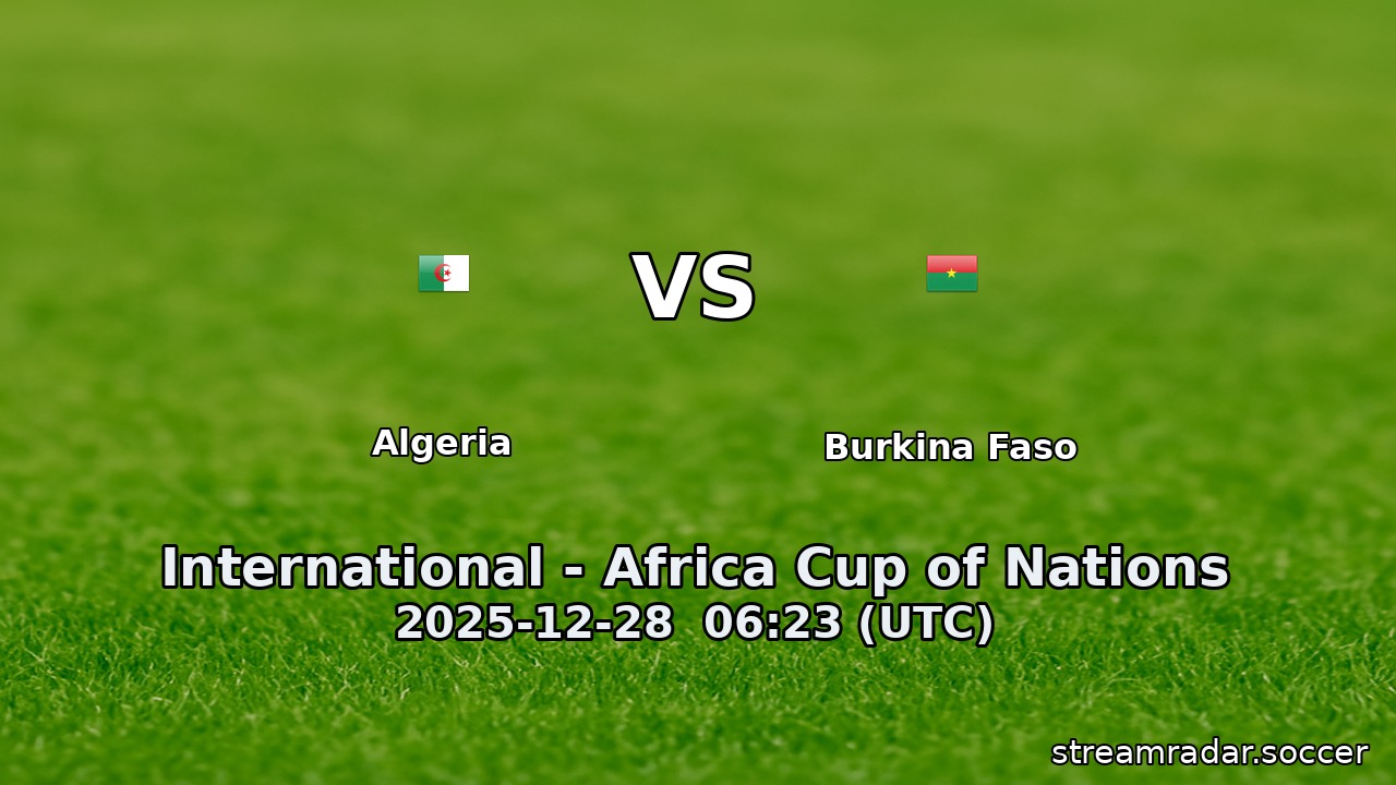 Algeria vs Burkina Faso