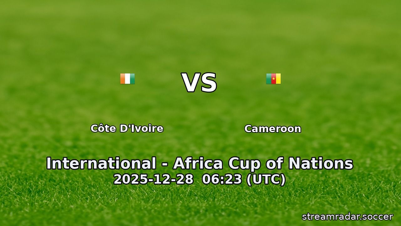 Côte D'Ivoire vs Cameroon