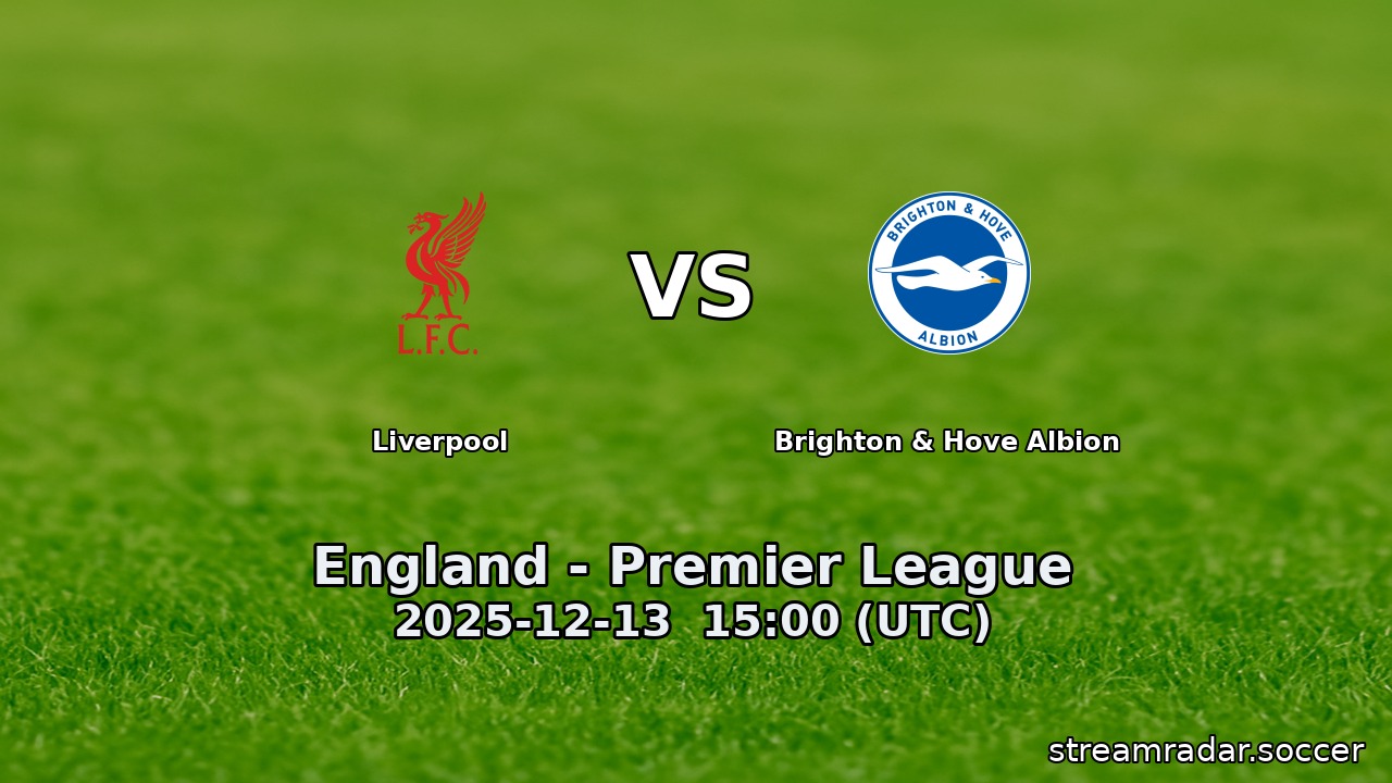 Liverpool vs Brighton & Hove Albion