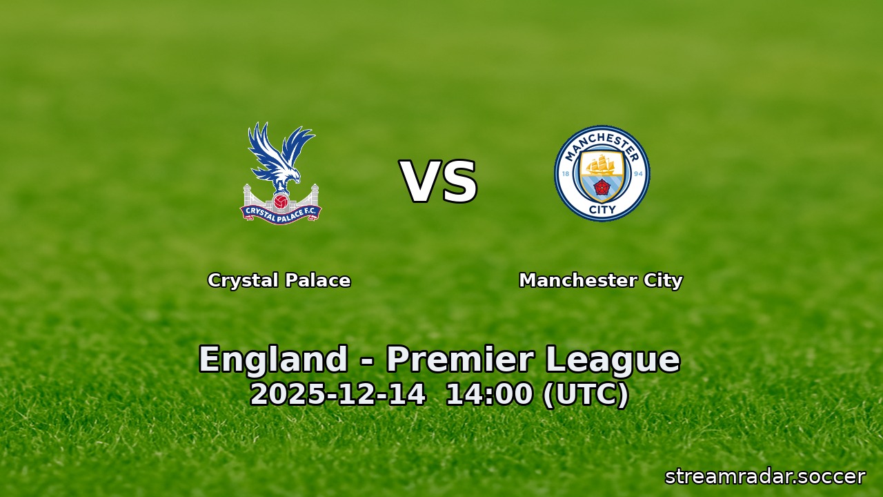 Crystal Palace vs Manchester City
