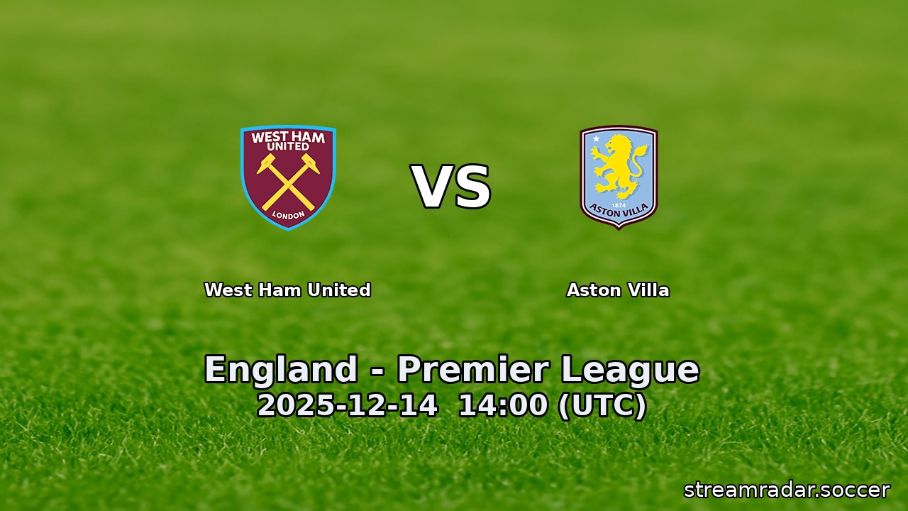 West Ham United vs Aston Villa