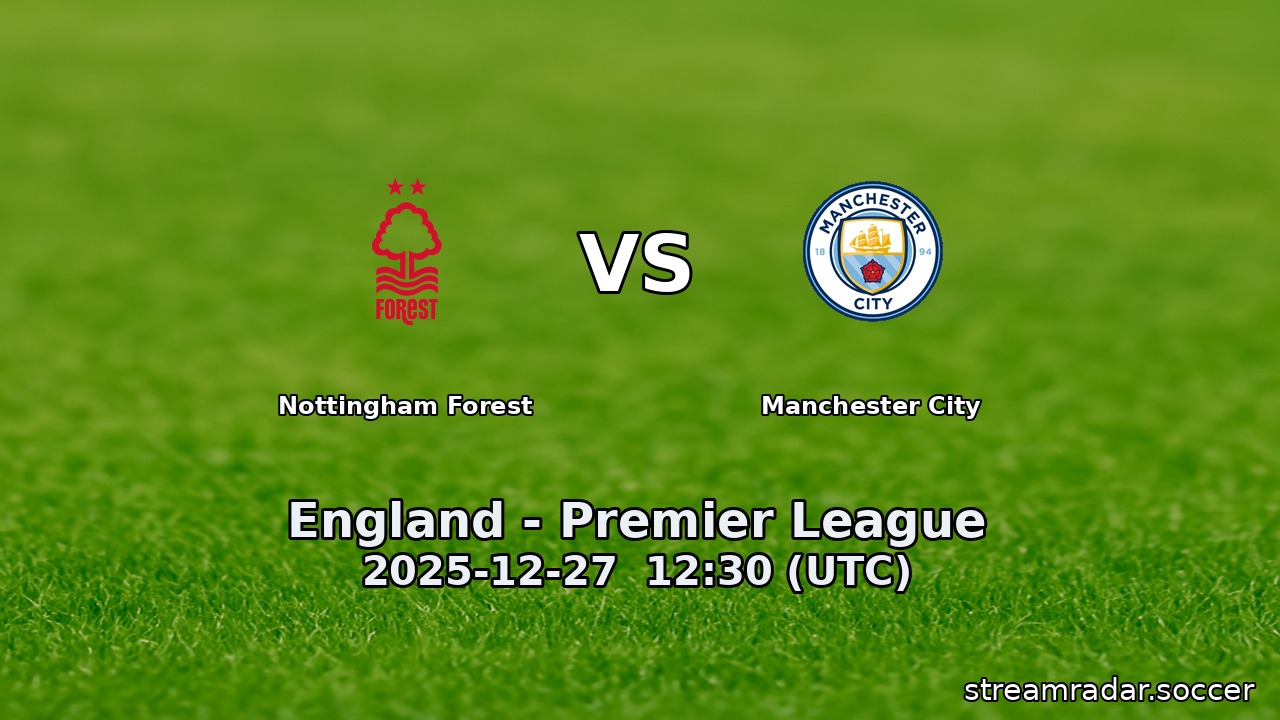 Nottingham Forest vs Manchester City