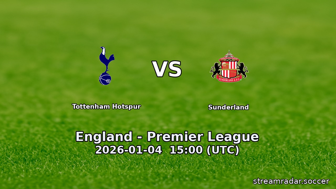 Tottenham Hotspur vs Sunderland
