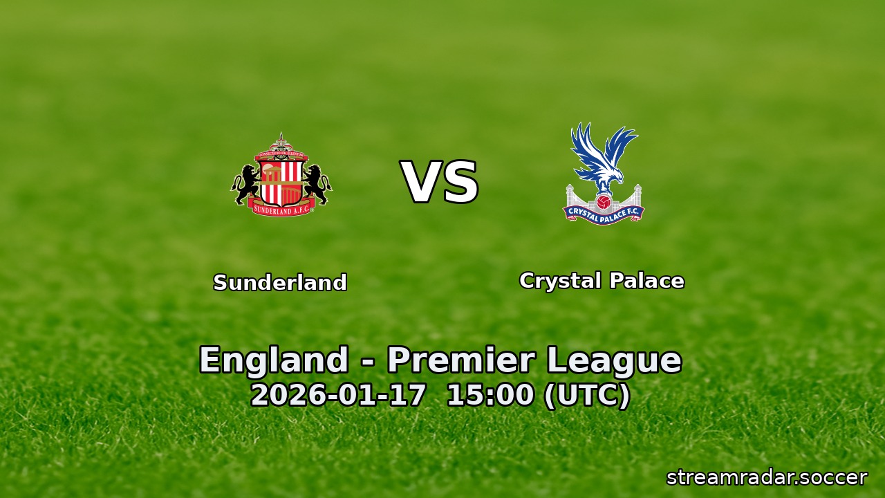 Sunderland vs Crystal Palace
