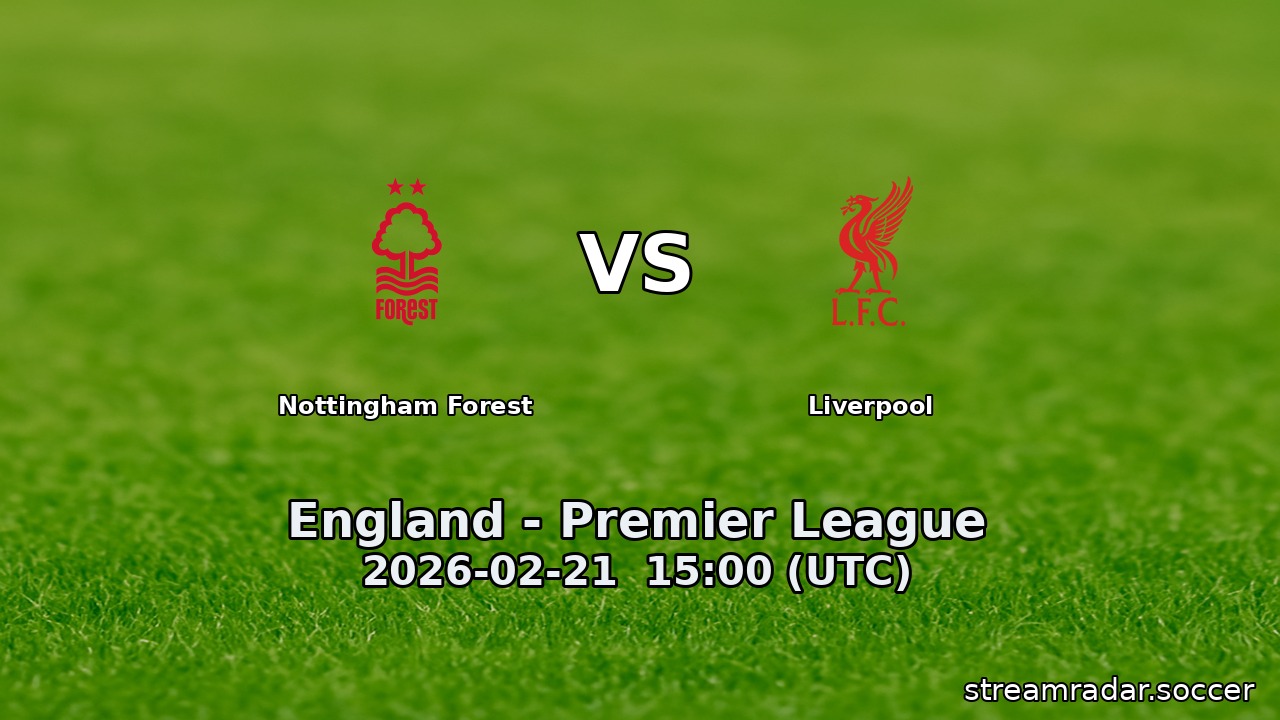 Nottingham Forest vs Liverpool