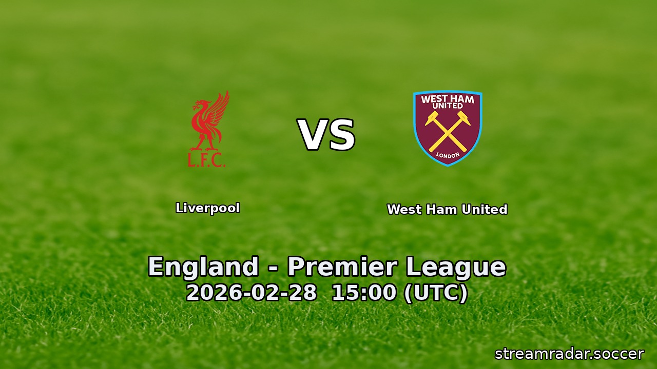 Liverpool vs West Ham United