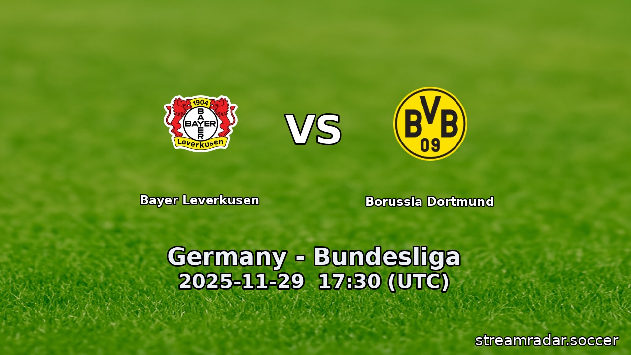 Bayer Leverkusen vs Borussia Dortmund
