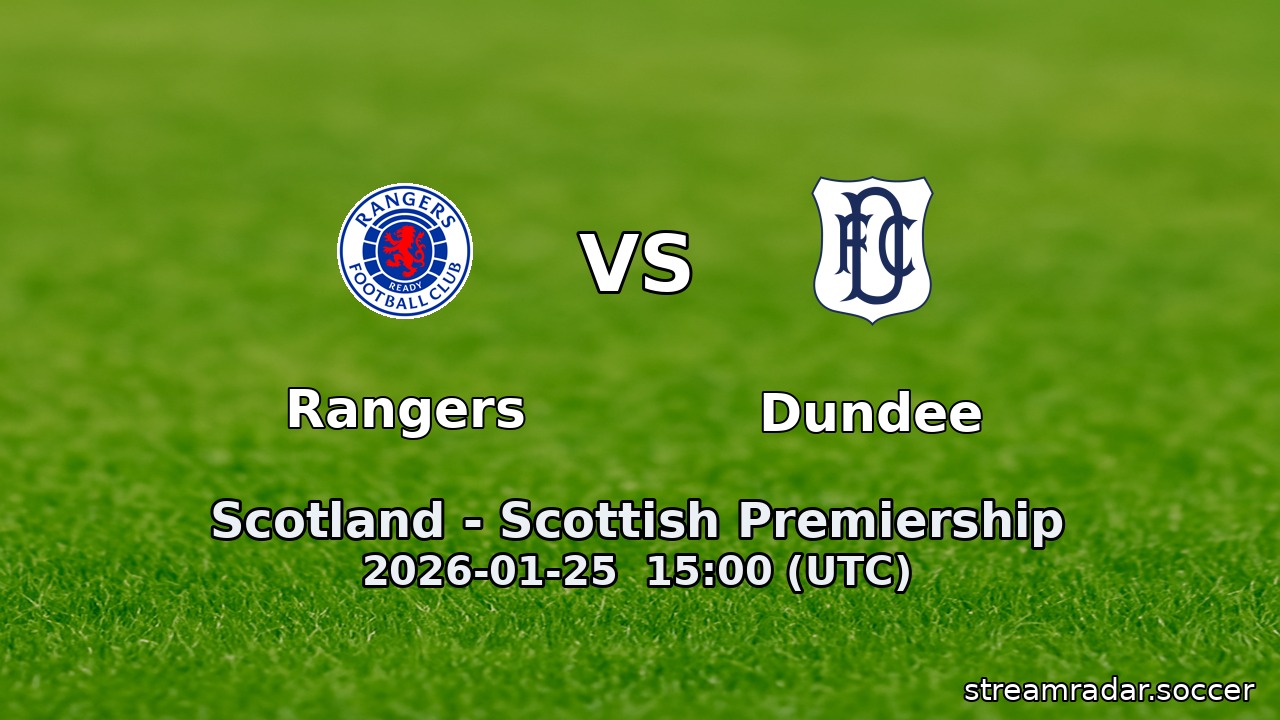Rangers vs Dundee