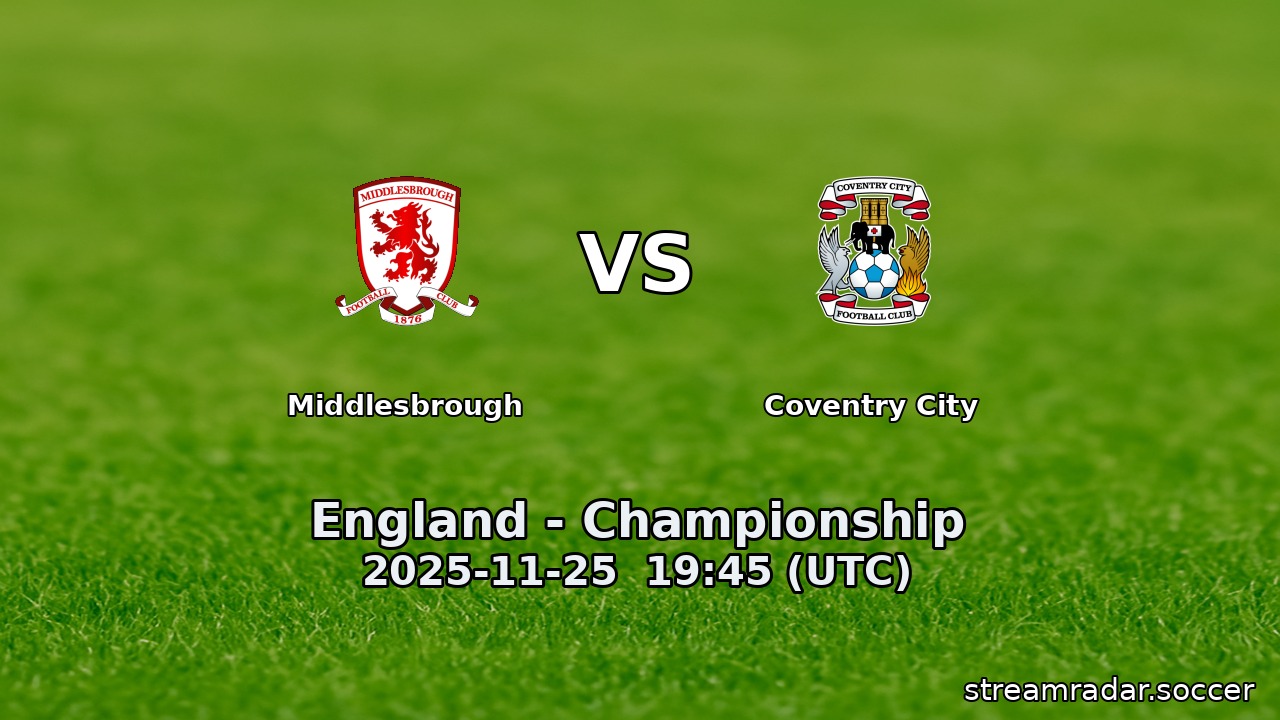Middlesbrough vs Coventry City