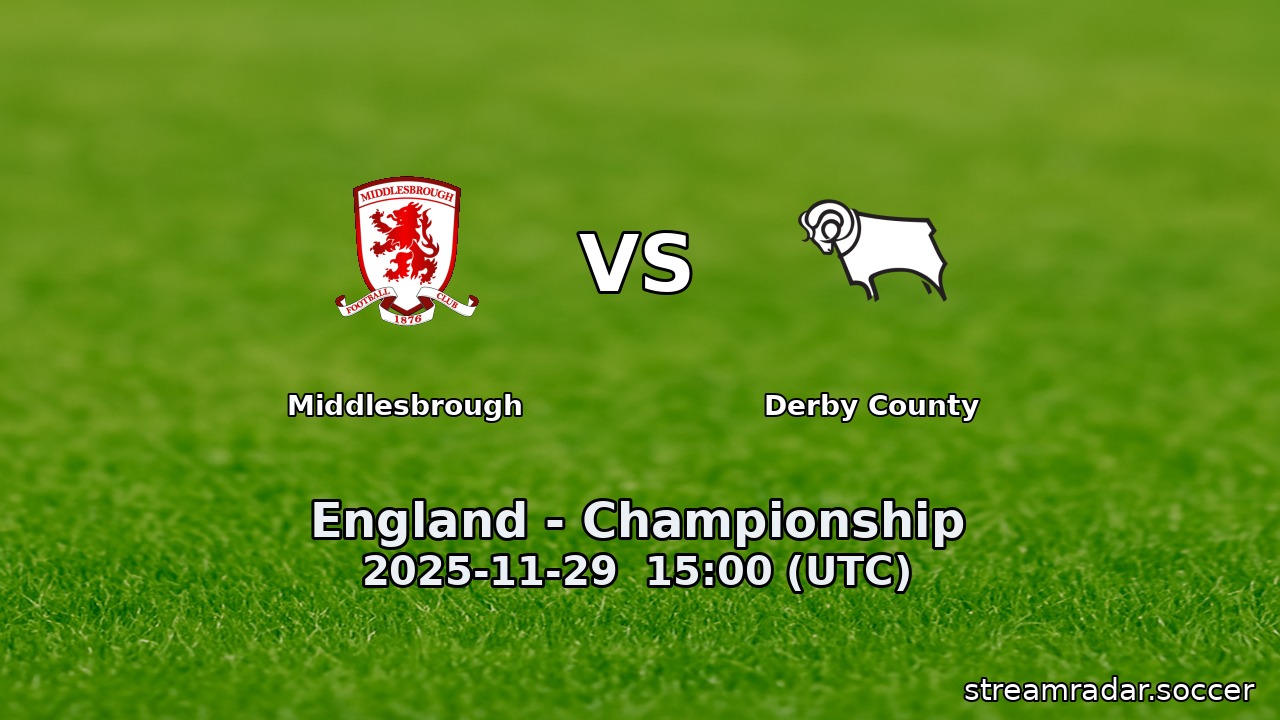 Middlesbrough vs Derby County