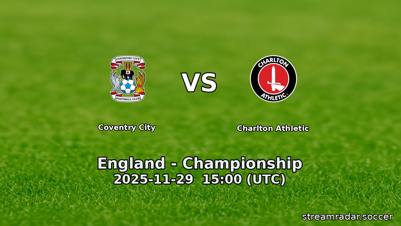 Coventry City vs Charlton Athletic
