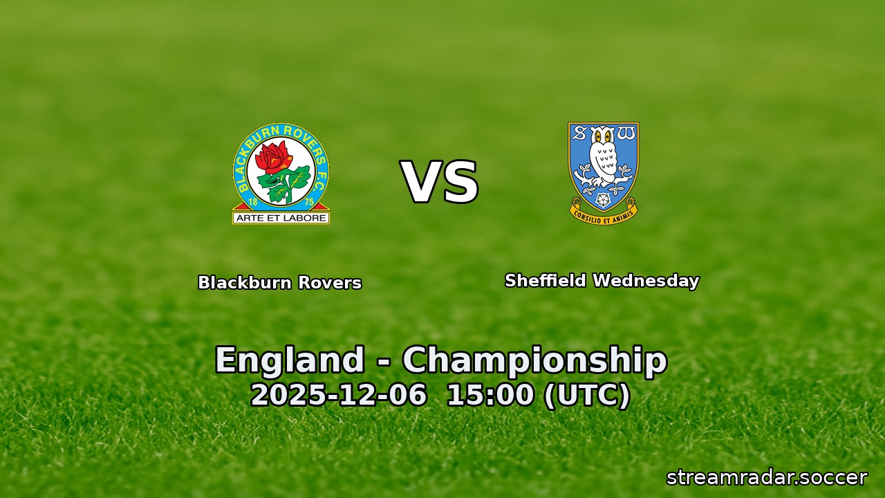 Blackburn Rovers vs Sheffield Wednesday