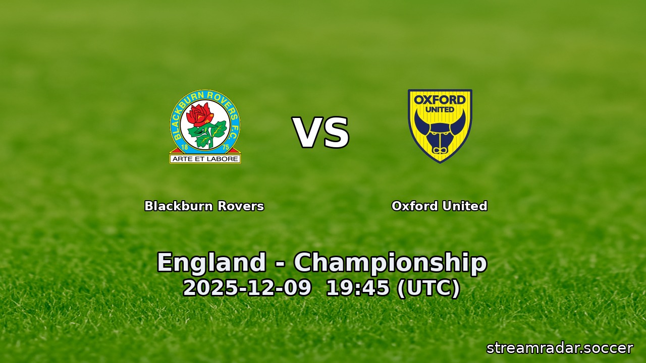 Blackburn Rovers vs Oxford United