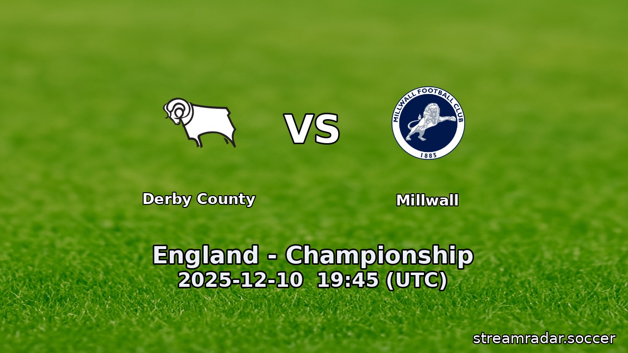 Derby County vs Millwall