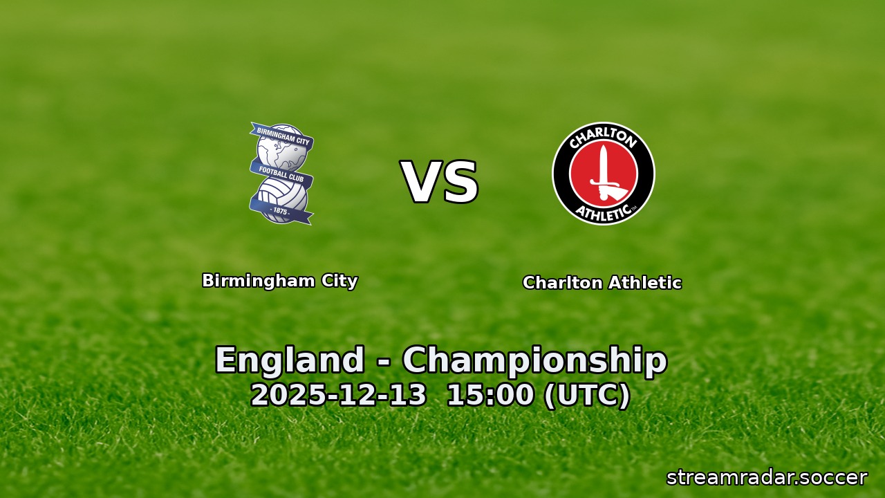 Birmingham City vs Charlton Athletic