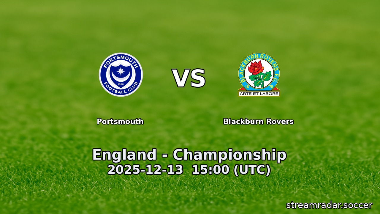 Portsmouth vs Blackburn Rovers