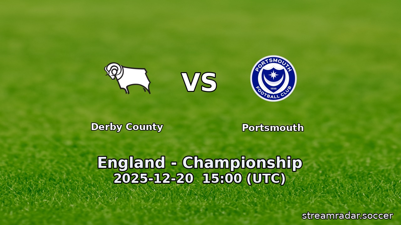 Derby County vs Portsmouth