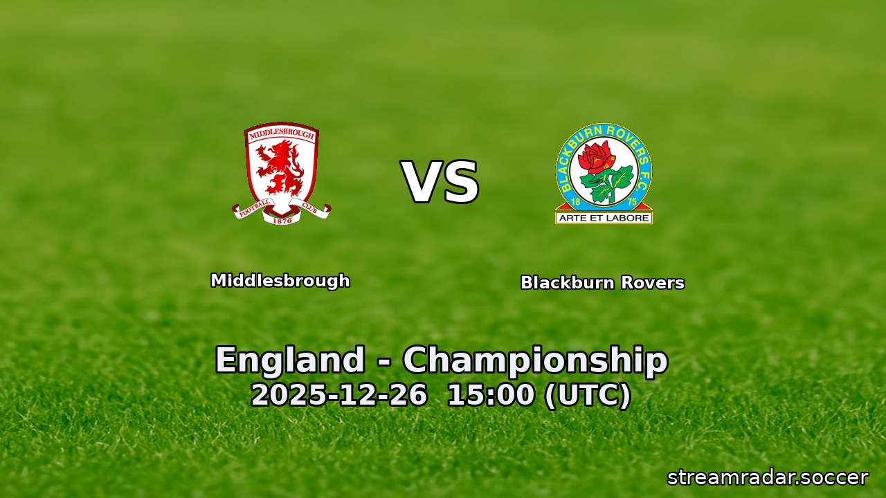 Middlesbrough vs Blackburn Rovers