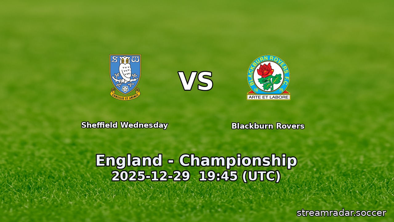 Sheffield Wednesday vs Blackburn Rovers