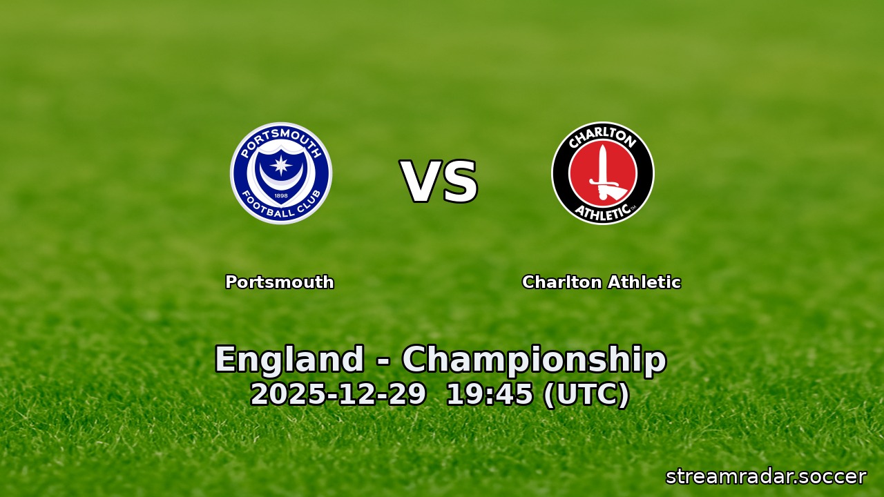 Portsmouth vs Charlton Athletic