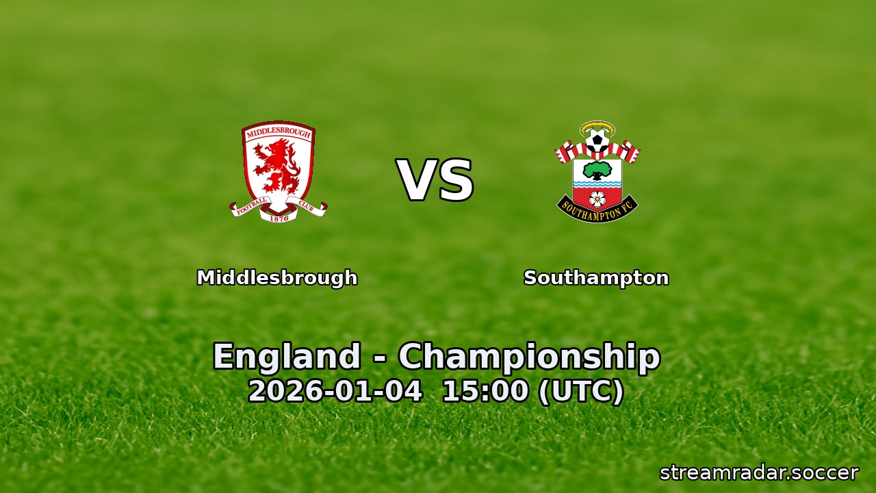 Middlesbrough vs Southampton