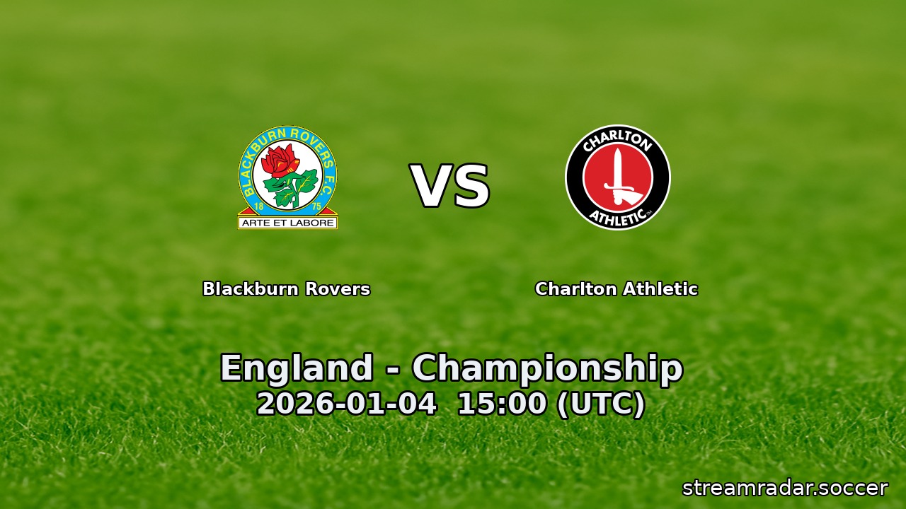 Blackburn Rovers vs Charlton Athletic