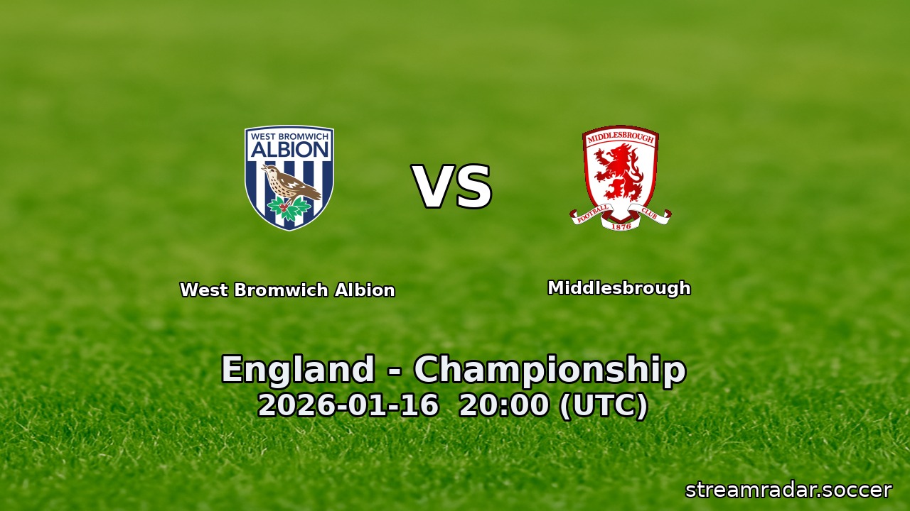 West Bromwich Albion vs Middlesbrough