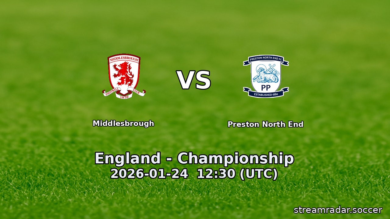 Middlesbrough vs Preston North End