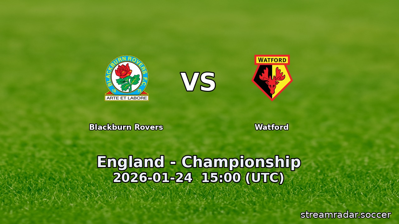 Blackburn Rovers vs Watford