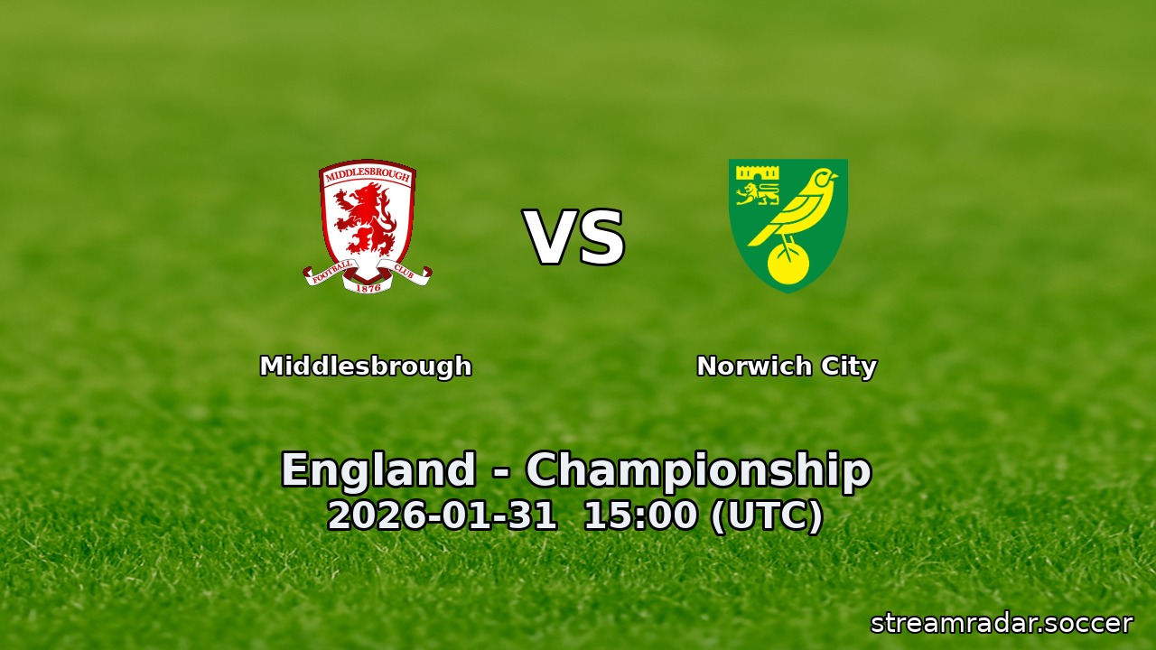 Middlesbrough vs Norwich City