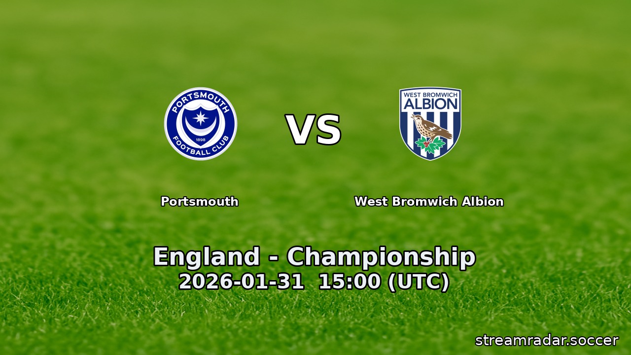 Portsmouth vs West Bromwich Albion