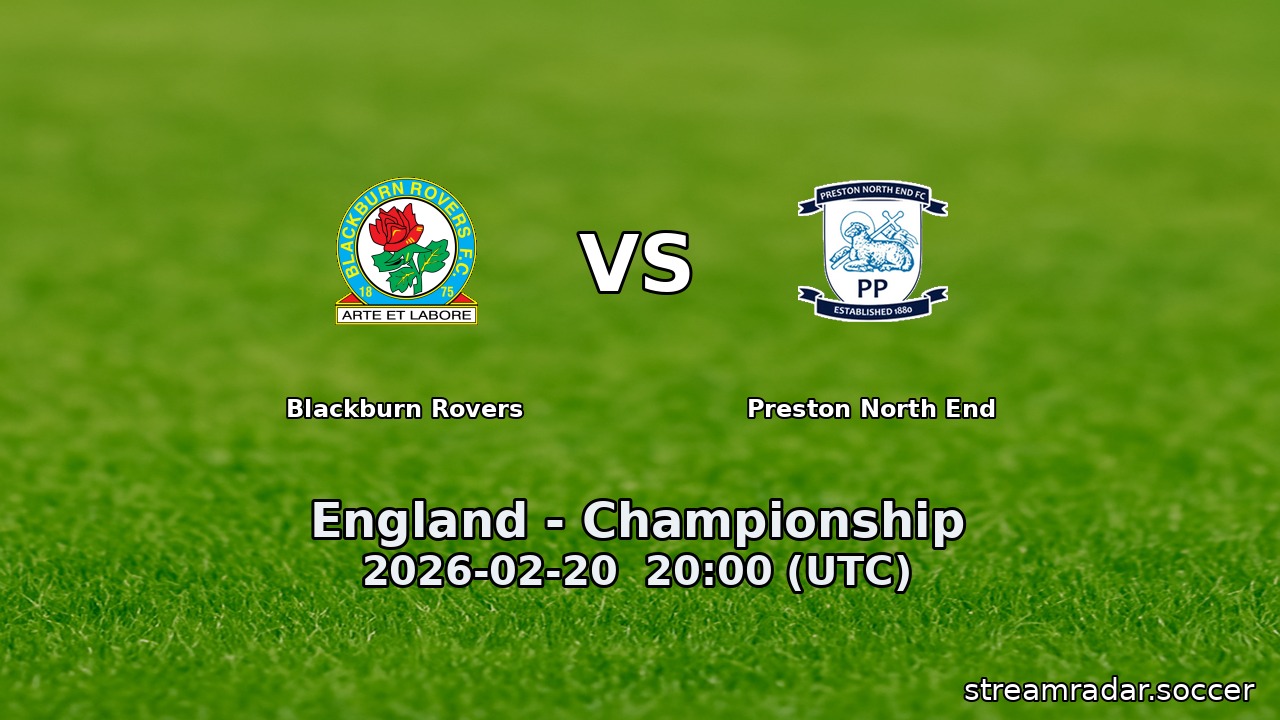 Blackburn Rovers vs Preston North End