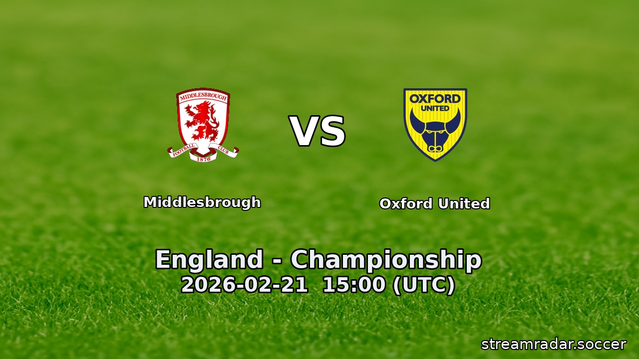 Middlesbrough vs Oxford United