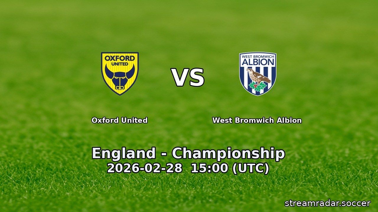 Oxford United vs West Bromwich Albion