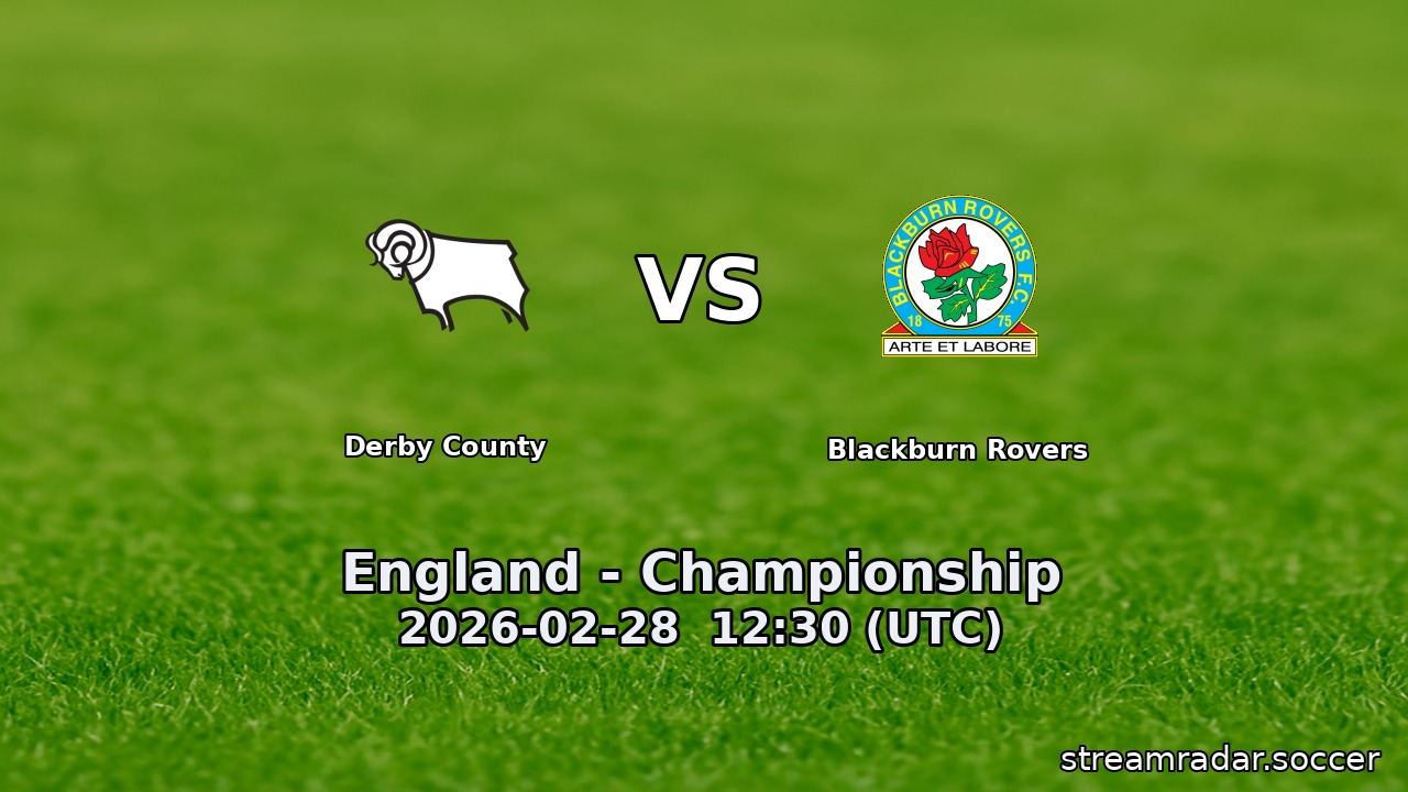 Derby County vs Blackburn Rovers