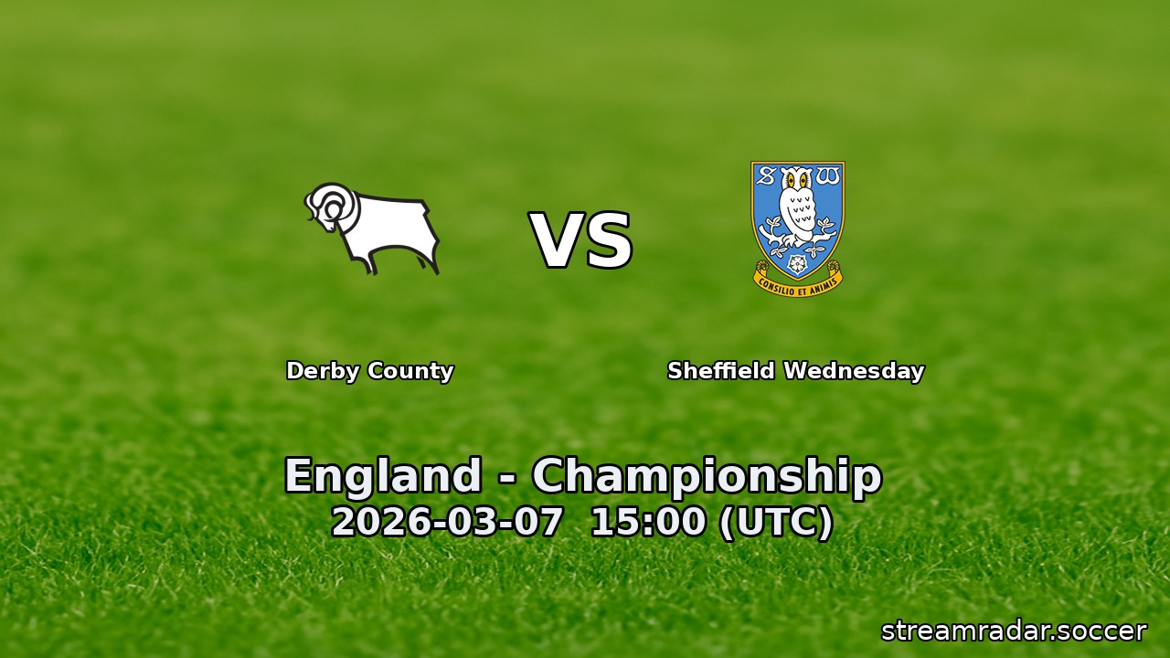 Derby County vs Sheffield Wednesday
