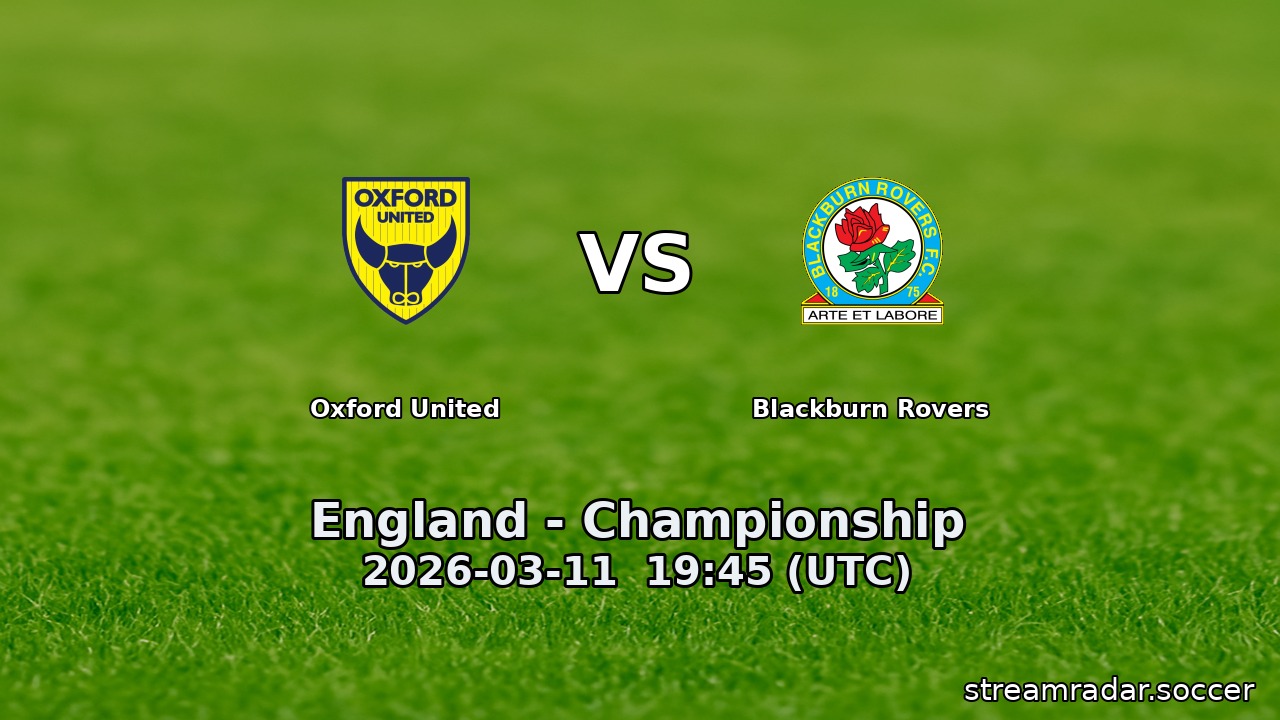 Oxford United vs Blackburn Rovers