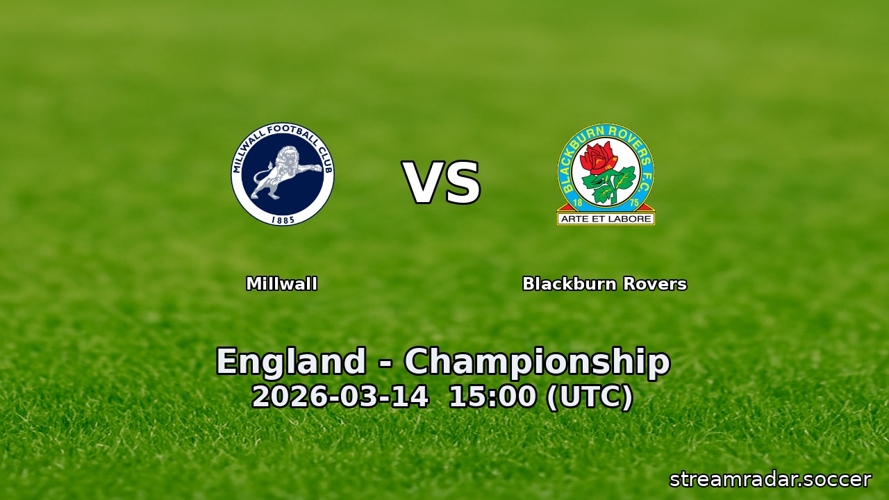 Millwall vs Blackburn Rovers