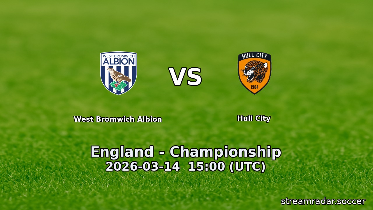 West Bromwich Albion vs Hull City