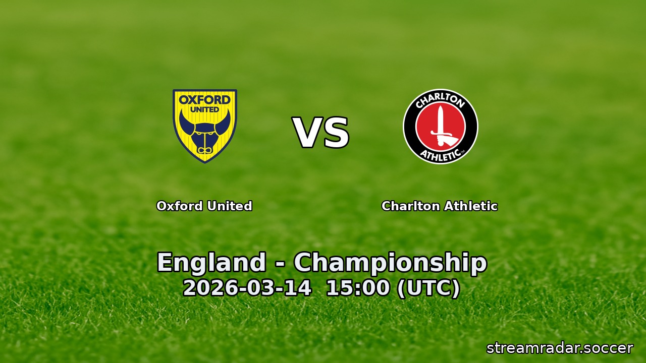 Oxford United vs Charlton Athletic
