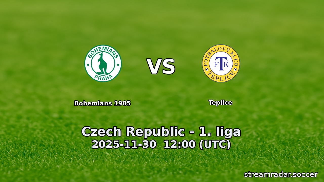 Bohemians 1905 vs Teplice